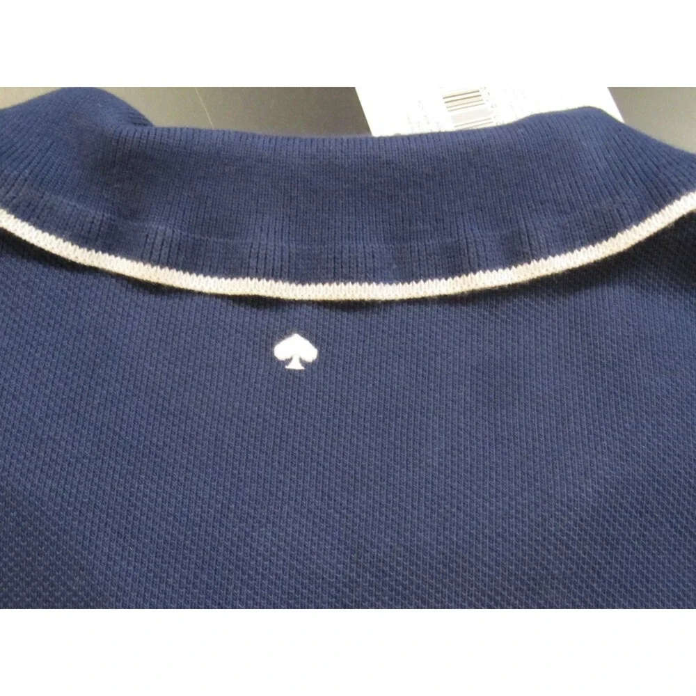 NWT Kate Spade New York Ruffle Logo Polo Dress Navy Blue Size Large